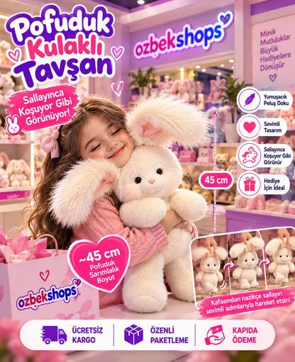 OzbekShops Pofuduk Kulaklı Koşan Tavşan