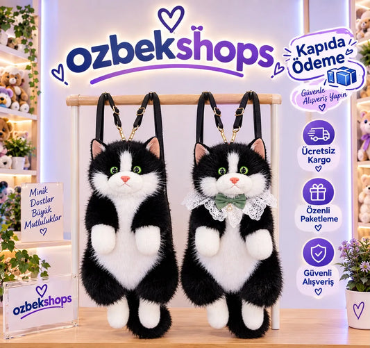 OZBEKSHOPS-MiyavPati Peluş Çanta